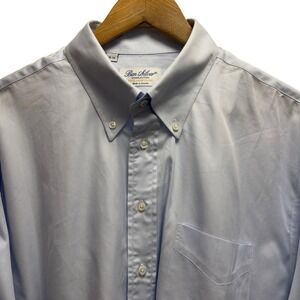 Ben Silver Charleston Fine Shirtings Men's Sz 18/36 Light Blue Dress Shirt Italy